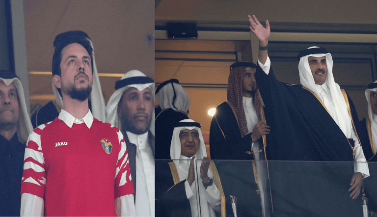 مباراة قطر والأردن.. الشيخ تميم يعانق الأمير الحسين في استاد لوسيل (فيديو) مباراة قطر والأردن.. الشيخ تميم يعانق الأمير الحسين في استاد لوسيل