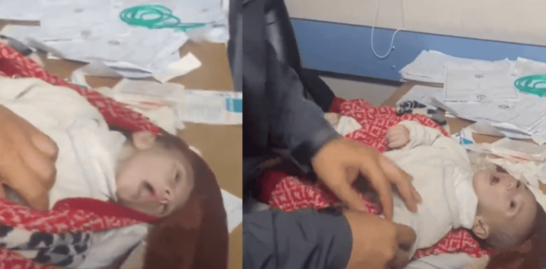 رضيع فلسطيني يحتضر من الجوع.. لا حليب والأم عاجزة تبكي
