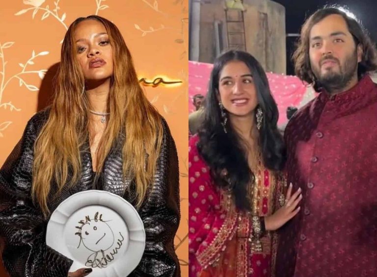 مبلغ خيالي حصلت عليه ريهانا للغناء في حفل زفاف نجل أغنى رجل في الهند! (شاهد) ريهانا تلقت مبلغ 9 ملايين جنيه استرليني من أجل احياء حفل زفاف نجل أغنى رجل في الهند