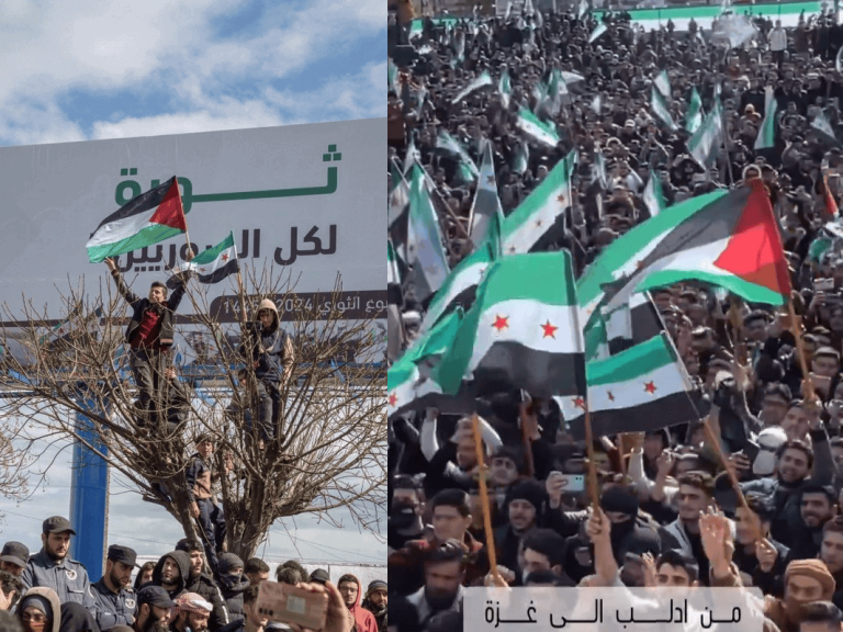 مشهد يزعج "التيار المتأيرن".. آلاف السوريين يهتفون لغزة خلال إحياء ذكرى الثورة السورية13