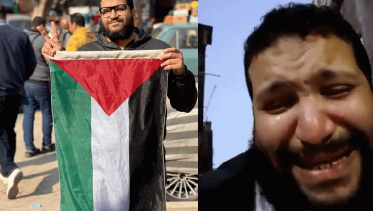 بعد بكائه لأجل غزة وإشارته للحاكم.. نظام السيسي يعتقل الشاب عبد الرحمن أسامة بعد بكائه لأجل غزة وإشارته للحاكم.. نظام السيسي يعتقل الشاب عبد الرحمن أسامة