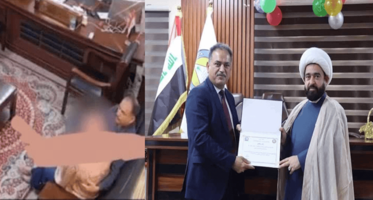 شاهد.. الطالبة التي ظهرت بفيديو عماد شعلان الشاوي الجنسي هي من نشرته.. وعلاقة العميد بميليشيات إيران الطالبة التي ظهرت بفيديو عماد شعلان الشاوي الجنسي هي من نشرته.. وعلاقة العميد بميليشيات إيران