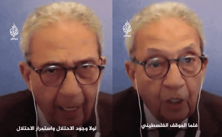 كيف رد عمرو موسى على مزاعم مسؤولية حماس عن مأساة غزة؟ (فيديو) رد عمرو موسى على مزاعم مسؤولية حماس عن مأساة غزة