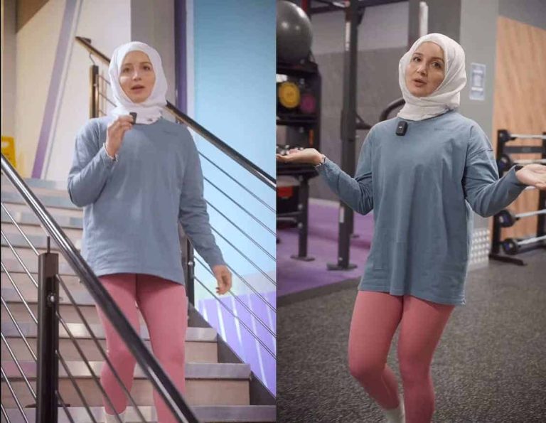 امرأة بريطانية محجبة في صالة ألعاب رياضية
